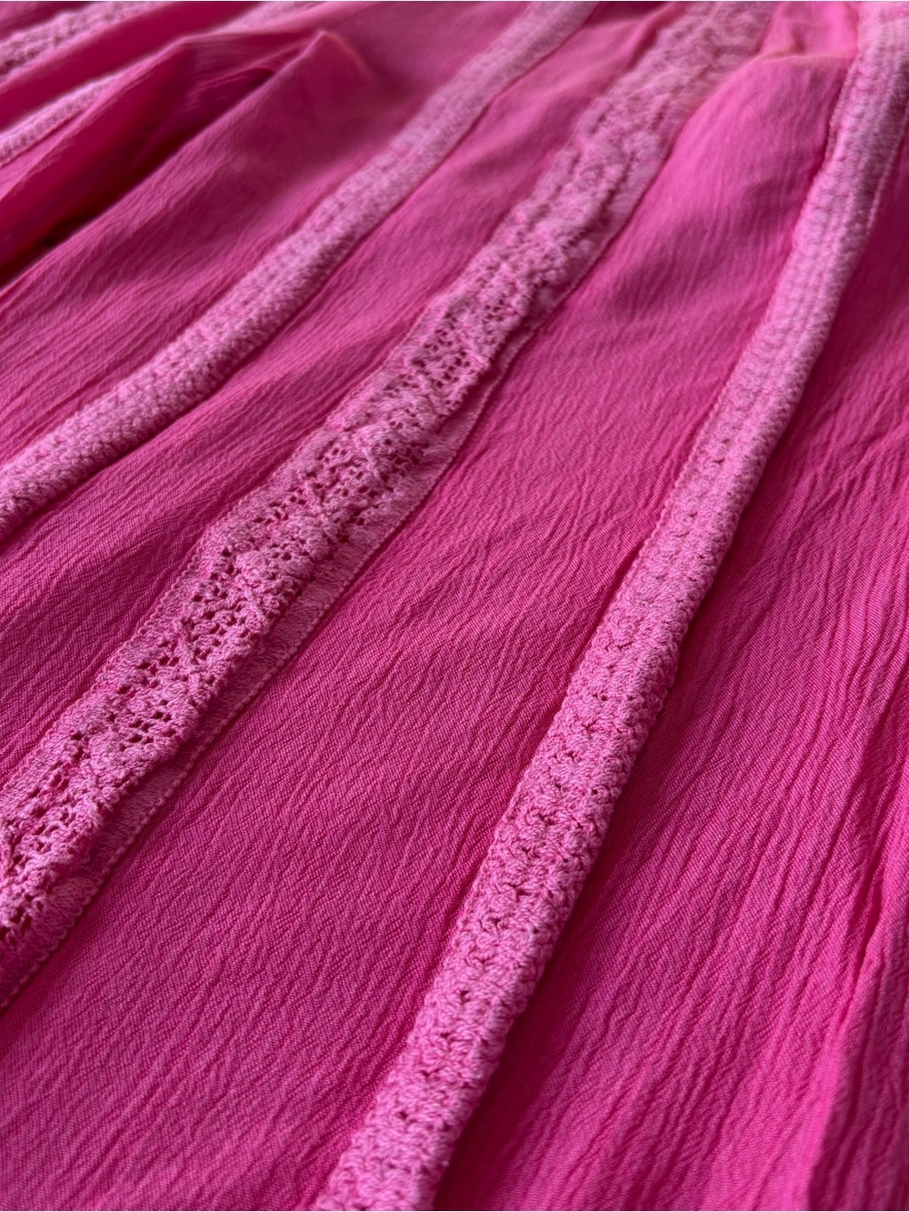 Bunulu Pink Embroidery Trimmed Wide Leg Cropped Pants Size M - Picture 4 of 11